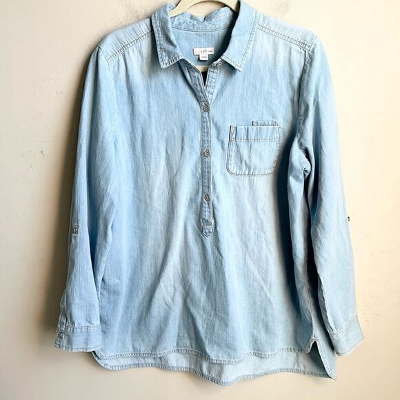 J. Jill Denim Tunic Top L - Picture 1 of 6